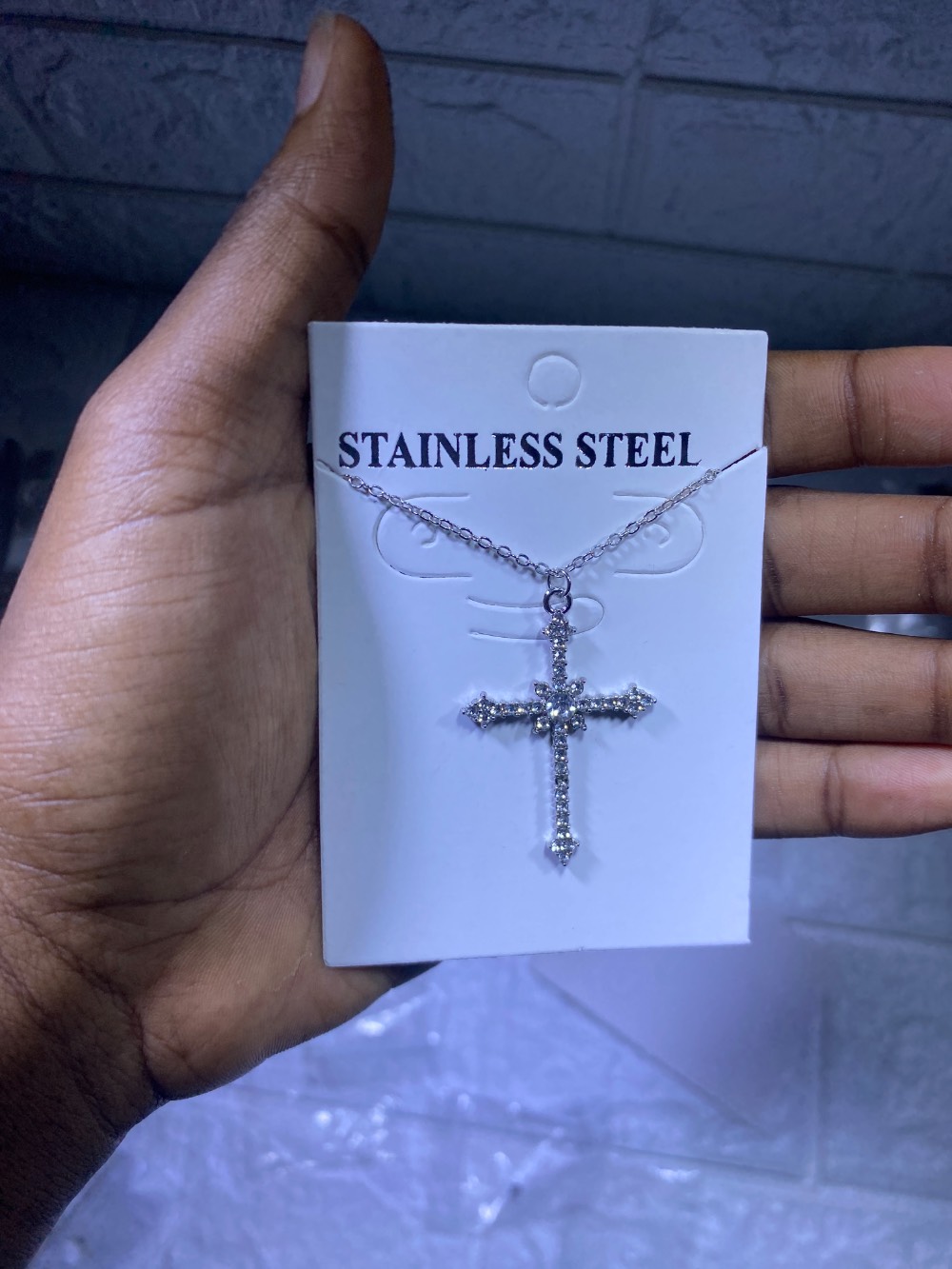 Shiny cross necklace