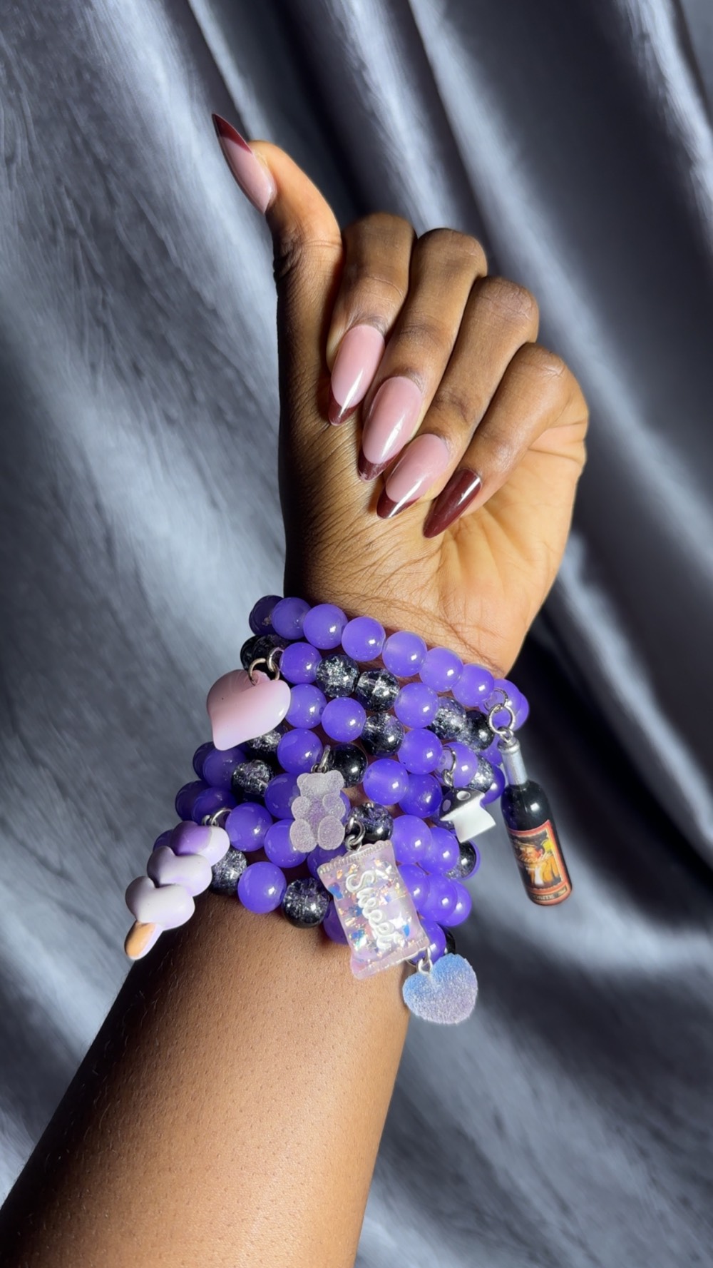 Charm Bracelets (purple and black )